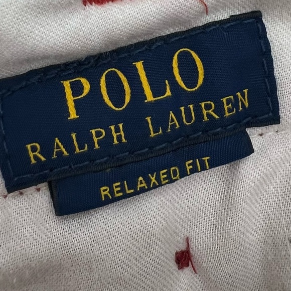 POLO RALPH LAUREN Men's Relaxed fit Medium Red Cotton Flat Front Shorts - Picture 3 of 9